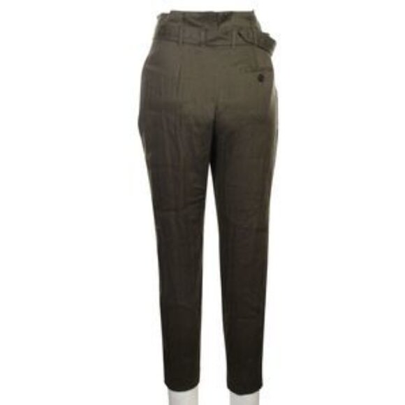 Pre Loved Burberry Linen Trousers green FEMALE Pants - Picture 3 of 6